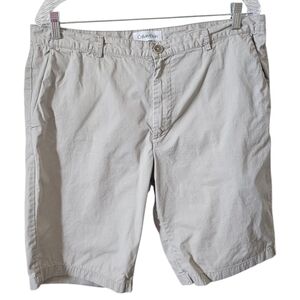 Calvin Klein Men's Beige Casual Shorts Size 36 100% Cotton Made in India